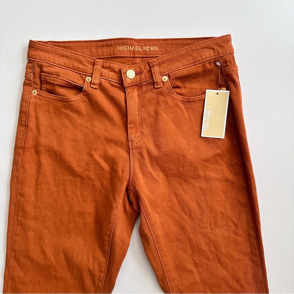 Michael Kors Rust Orange Wide Leg Jeans Crop Size - Picture 2 of 6